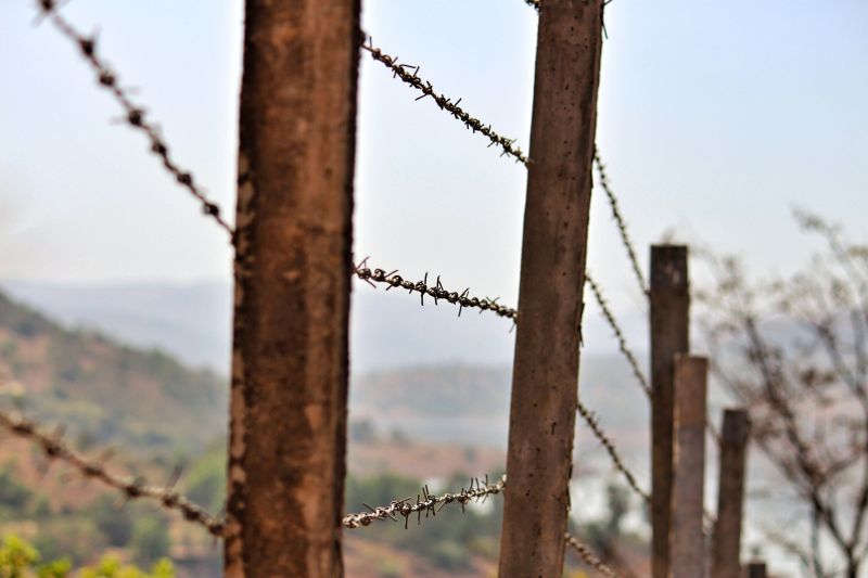 Barb Wire Fence Installation