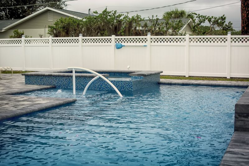 Family Enjoying Pool with Fence